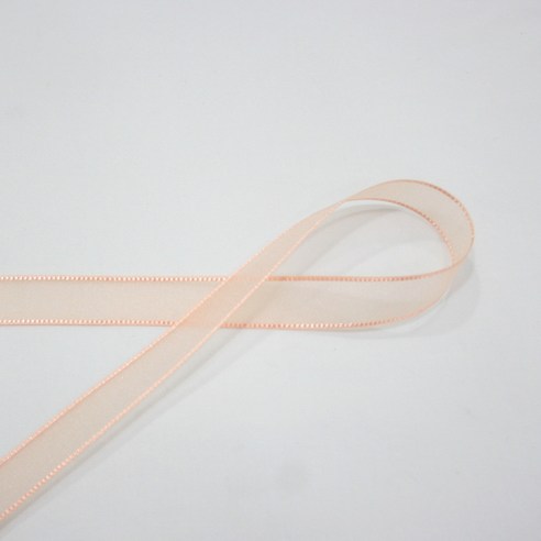 오간디 리본끈 15mm, 살구, 45.72m