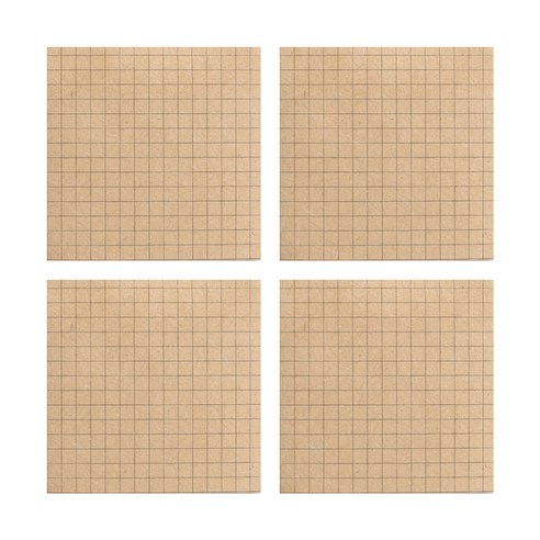 베이직 점착메모지, 크라프트모눈, 4개