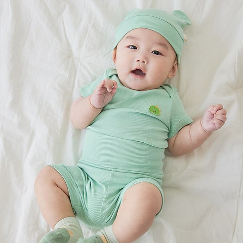 베이비앤아이 유아용 골지 모달 실내복 상하의 세트 티노