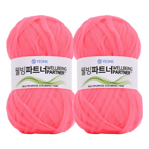브랜드얀 웰빙파트너 뜨개실 2p, 네온핑크