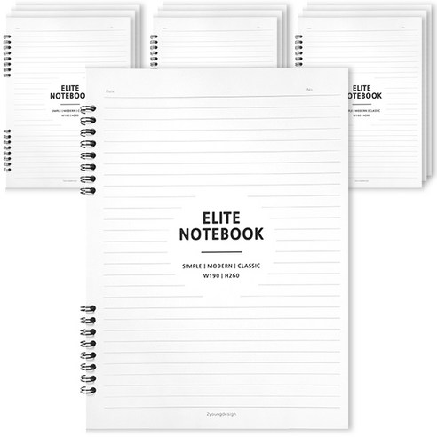 투영디자인 엘리트 더블 스프링 유선노트, 10개, 화이트