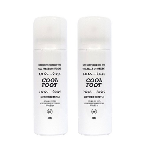 쿨풋 휴대용 발냄새 제거제, 80ml, 2개