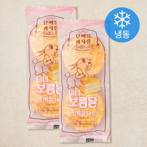 단백질과자점 미니 보름달빵 (냉동), 60g, 2개입, 2개