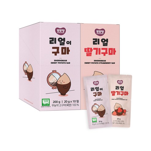 또또맘 리얼이구마 20g x 10p + 리얼딸기구마 20g x 10p 세트