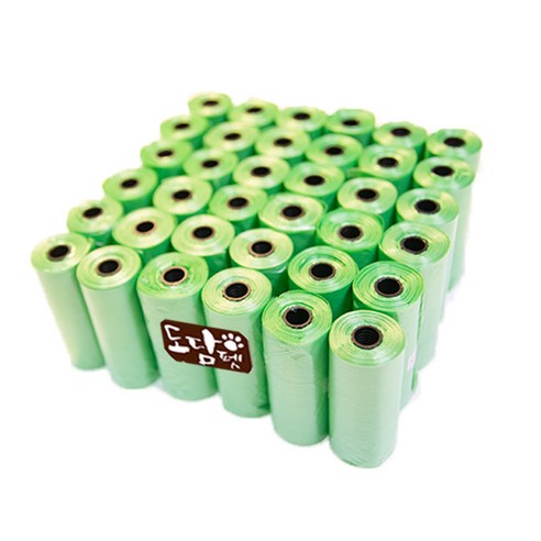 도담펫 강아지 배변봉투 리필 15p, 그린, 36개