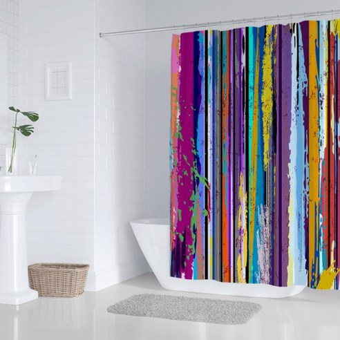 플로즈 귀여운 디자인 방수 패브릭 샤워 욕실 커튼 11 180 x 200 cm, 1개