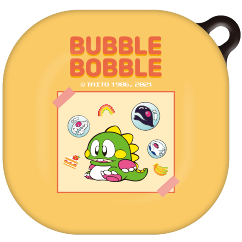 코쿼드 버블보블 레트로 버즈 라이브 / 버즈2 하드 케이스, 빈티지 블루 패턴