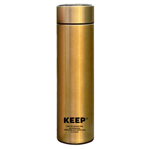 KEEP LED 터치식 온도표시 텀블러, 골드, 500ml