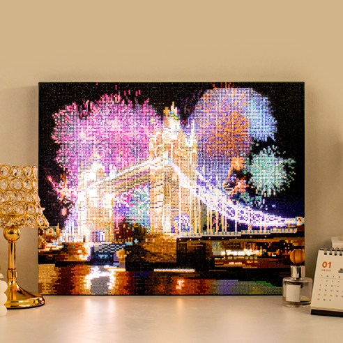 아트조이 DIY LED 캔버스형 보석십자수 40 x 50 cm, 런던브릿지, 1개
