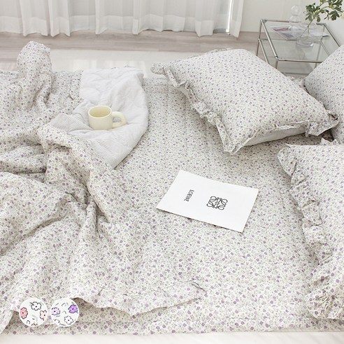 슈에뜨룸 햅번 60수 순면 프릴 여름 이불패드세트