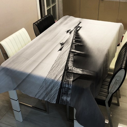 알럽홈 랜드 스케이프 프린팅 스퀘어 홈 테이블 커버, TYPE20, 140 x 140 cm