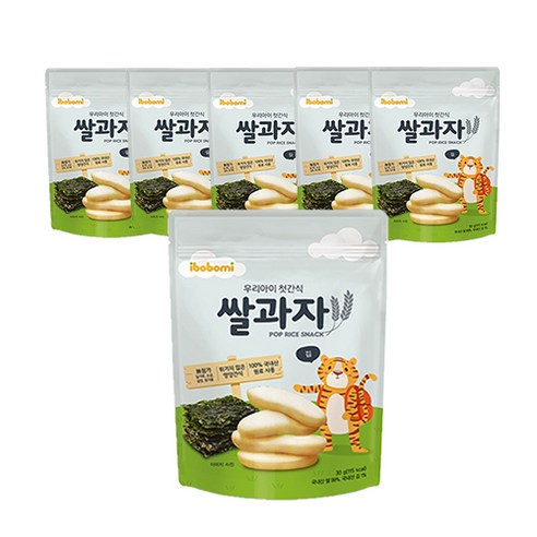 아이뽀뽀미 쌀과자 떡뻥, 김맛, 6개, 30g