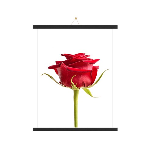 마벨인홈 인테리어 우드족자 + 장미F 그림 포스터 세트, 블랙