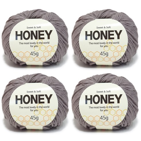 니뜨 허니 뜨개실 45g x 4p, 122 그레이