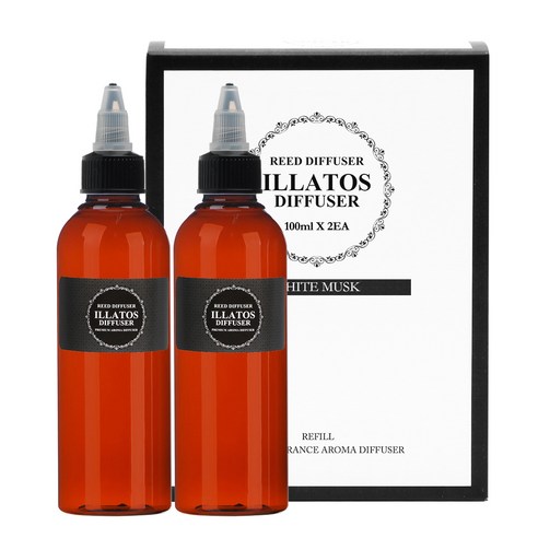 일라토스 차량용 디퓨저 리필 100ml, 화이트머스크향, 1개, 2개입
