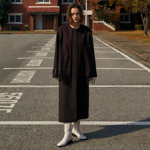 더스튜디오케이 여성용 MUFFLER LAYERED LONG COAT