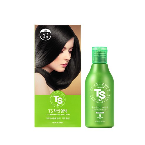 TS 착한 염색제 120g + 샴푸 100g 세트, 3호 자연흑색, 1세트