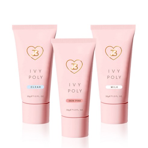 진비 그라시아 젤네일 네일아트 폴리젤 3종 세트, 스킨핑크/밀크/클리어, 30g, 1개