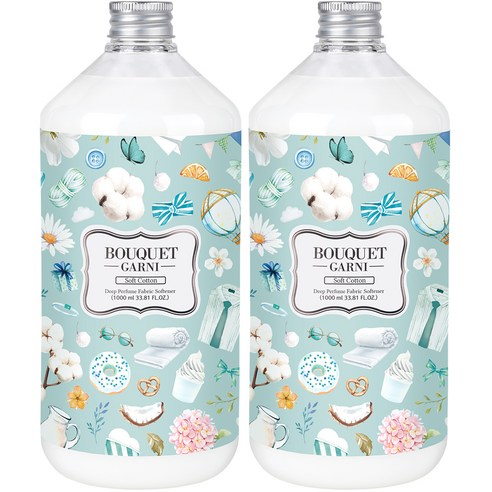 부케가르니 딥퍼퓸 섬유유연제 소프트코튼, 1000ml, 2개