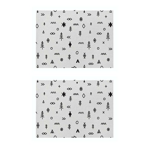 파라다이소 시크한 모던 기하학 패턴 린넨 아트 플레이스 매트 2p, 023, 42 x 32 cm