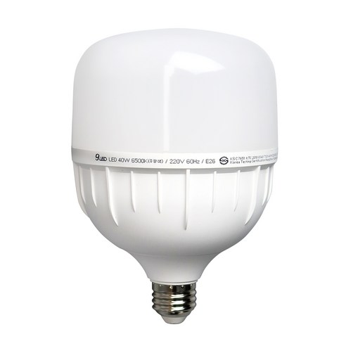 건식 GS LED 보안등 E26 고와트 삼파장 램프 40W, 주광색, 1개