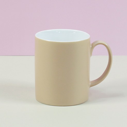해피정 심플 머그컵 350ml 무광, 커피베이지, 1개