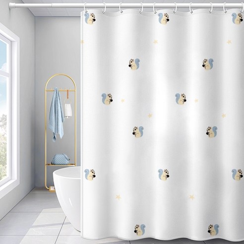 플로즈 홈 욕실 사이즈별 귀여운 샤워 커튼 A10 120 x 180 cm, 1개