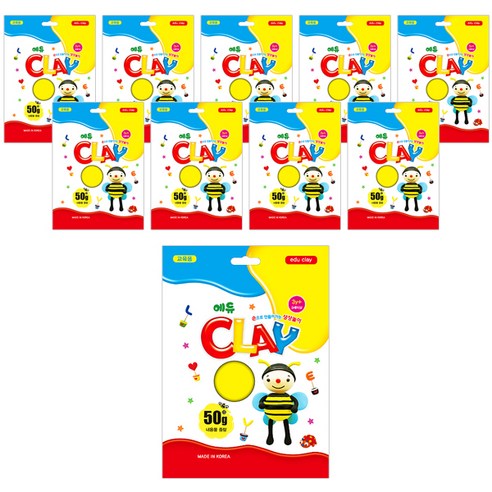 에듀 클레이 10p, 노랑, 50g