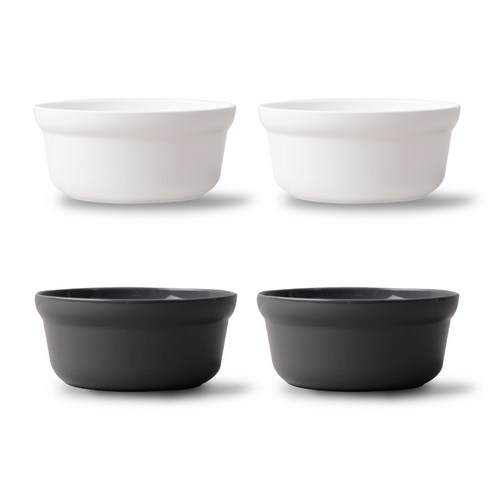 보울보울 노르딕볼볼 면기 2종 x 2p 세트, 화이트, 차콜, 1세트