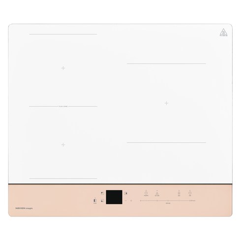 나비엔매직 인덕션 2분할 전기레인지 3구 WHITE + ROSE BEIGE, ERI-3463AF, 빌트인