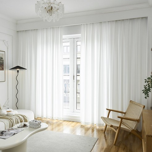 홈앤창 비침없는 도톰 차르르 나비주름 쉬폰커튼 리뷰