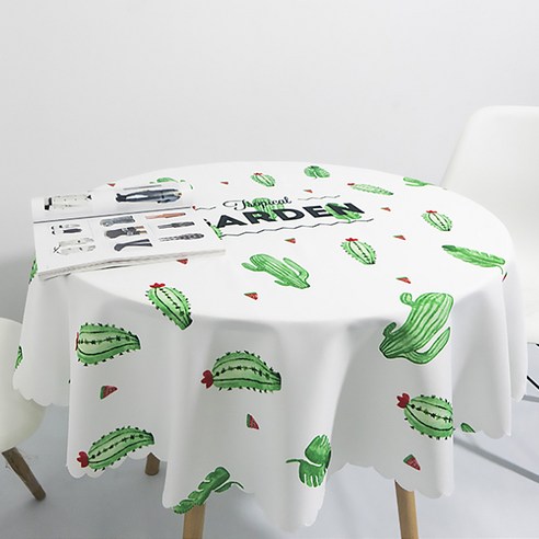 알럽홈 웨이브 라운드 내츄럴 식탁보, TYPE1, 70cm