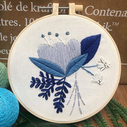 미니 자수 DIY 세트 15cm, 1세트, 02