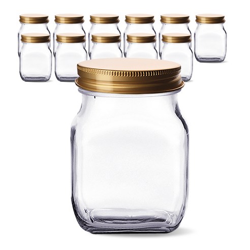 미르코리아 유리병 사각K 골드, 800ml, 12개
