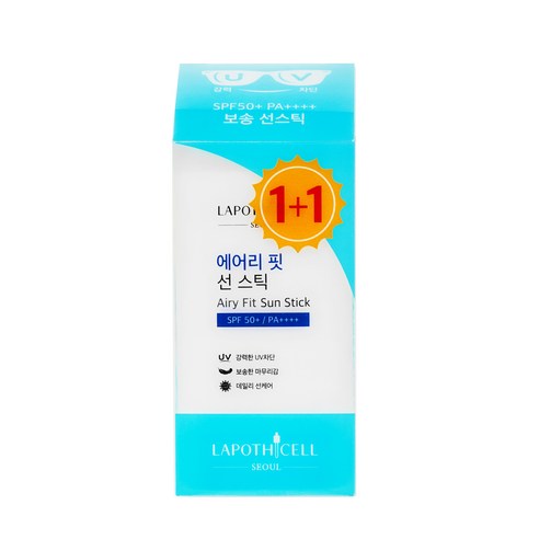 라포티셀 에어리 핏 선 스틱 SPF50+ PA++++ 2p, 18.5g, 1개