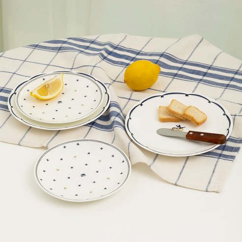 한국도자기 포지타노 접시세트, 블루, 1세트, 접시 19cm 2p + 16.5cm 2p