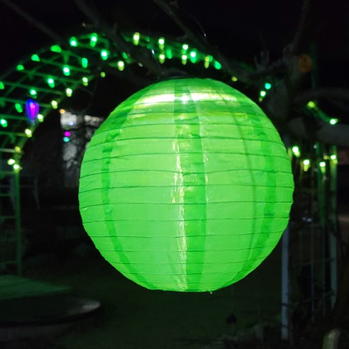 비상 태양광 연등 30cm, 그린