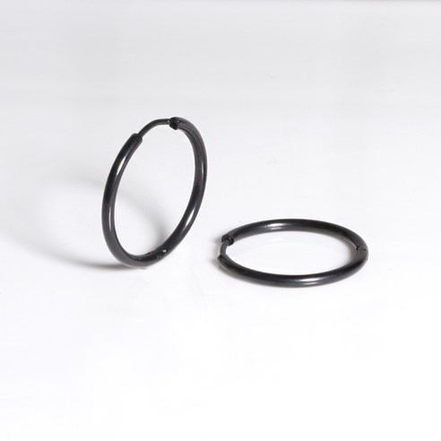 젤루나 여성용 써지컬 심플 원터치 링 귀걸이 P-01 2 x 20 mm 2p