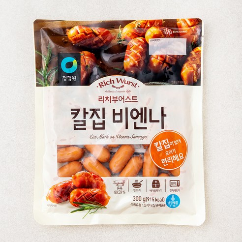 스팸1.81 청정원 리치부어스트 칼집 비엔나 소시지, 300g, 1개 Best Top5