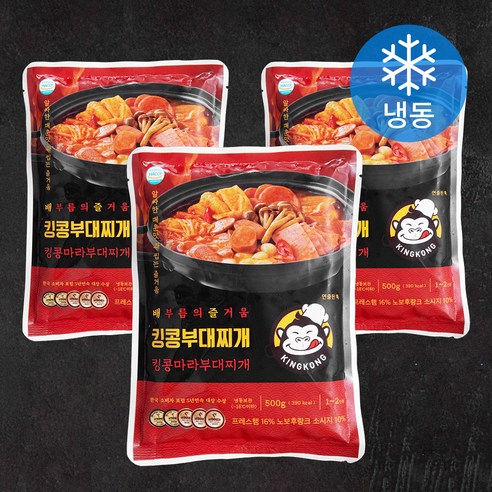 킹콩부대찌개 마라 부대찌개 (냉동), 500g, 3팩