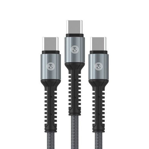 원올스 스트링 C to C 초고속 충전케이블 27W, 2m, 그레이, 3개