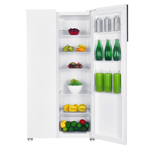 편리성과 스타일을 갖춘 쿠잉전자 저소음 프리스탠딩 2도어 양문형 냉장고
