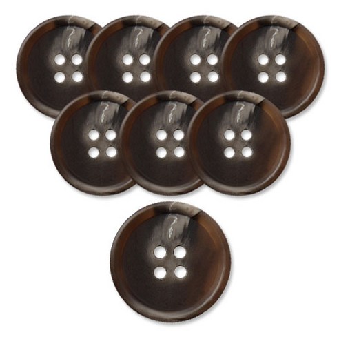 동대문단추왕 무광 코트 가디건 단추 25mm, 브라운포멀, 8개