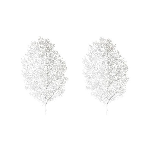 대한 나뭇잎 테이블 매트 2p, 실버, 38 x 56 cm