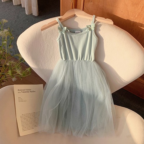 엠케이 여아용 끈나비튜튜 샤 레이스치마 나시 원피스