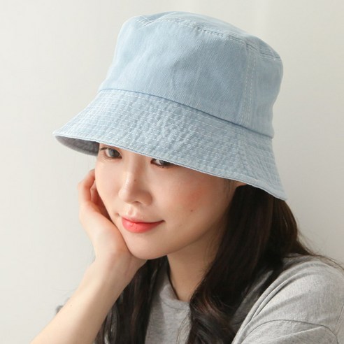 바비수 데이럽 워싱스티치 청 버킷햇