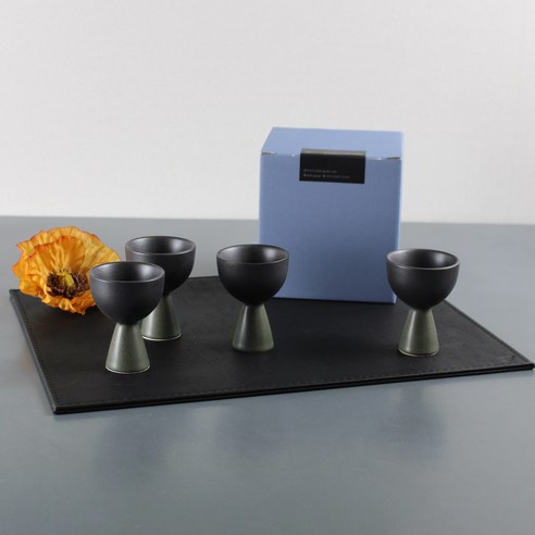 달소금 도자기 손잡이 장구술잔 50ml x 4종 실속세트, 숲, 1세트