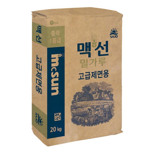 맥선 밀가루 고급제면용, 20kg, 1개 맥선강력분