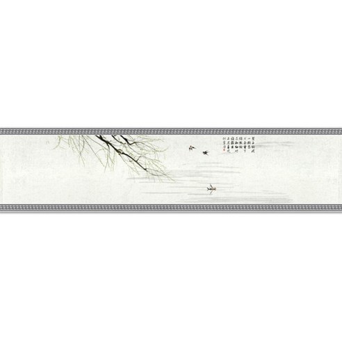 마켓에이 오리엔탈스타일 잉크페인팅 테이블러너, TYPE6, 32 x 230 cm