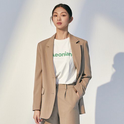 미쏘 여성용 테일러드 오버핏 싱글 자켓